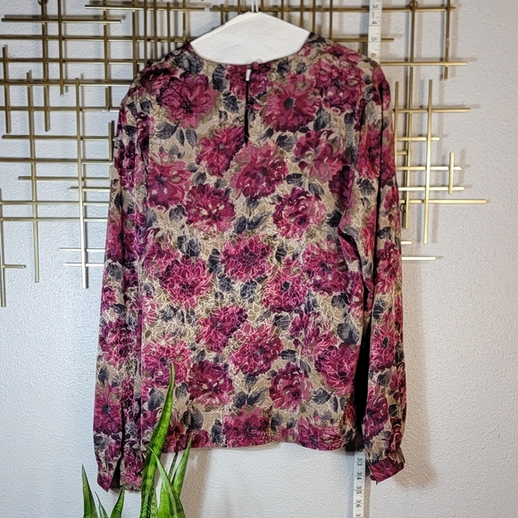 VINTAGE EJ Harper Floral Blouse size 14 - Picture 3 of 4